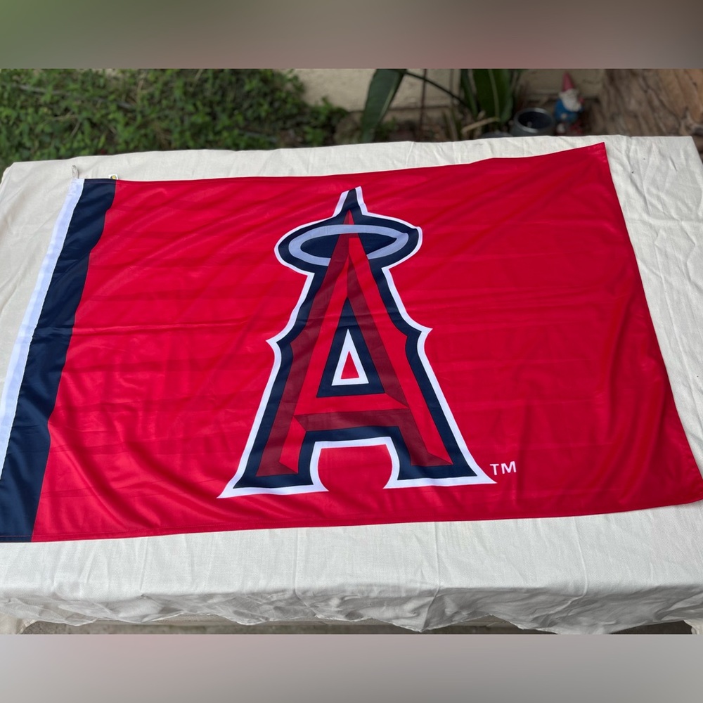ANGELS BASEBALL Red Flag with blue accents show your team colors 27 1/2 x 43 3/4